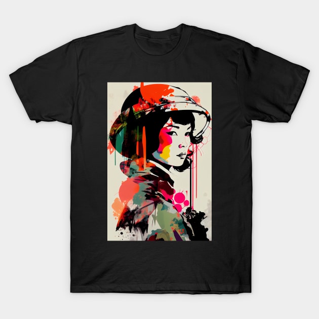 Vintage  woman in pop-art style T-Shirt by loucaski